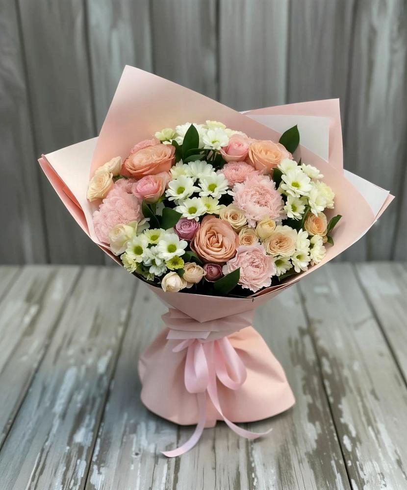 Букет цветов из: Гвоздики, Розы и Хризантемы в Якорная Щель