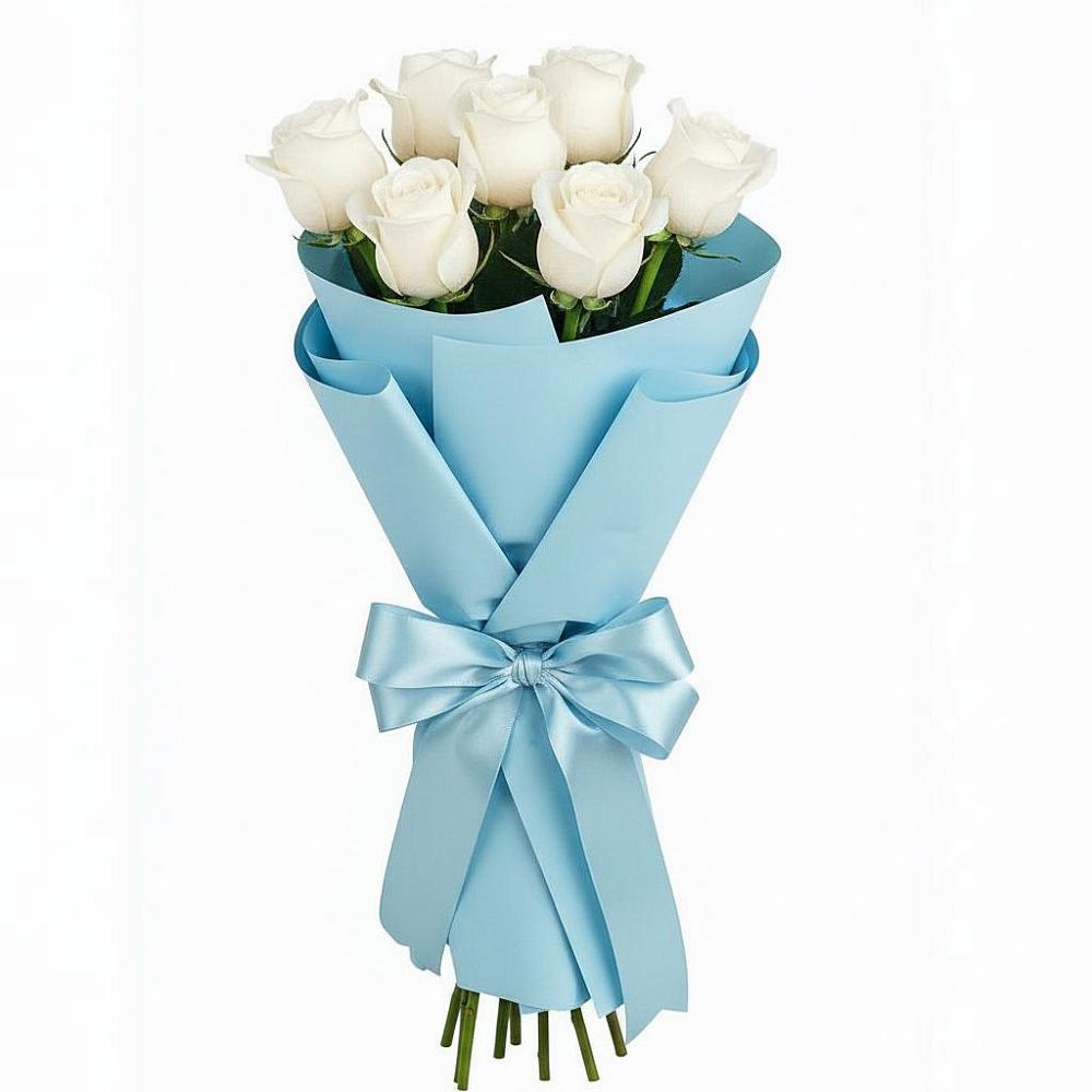 Букет 7 белых роз Проуд в Якорная Щель