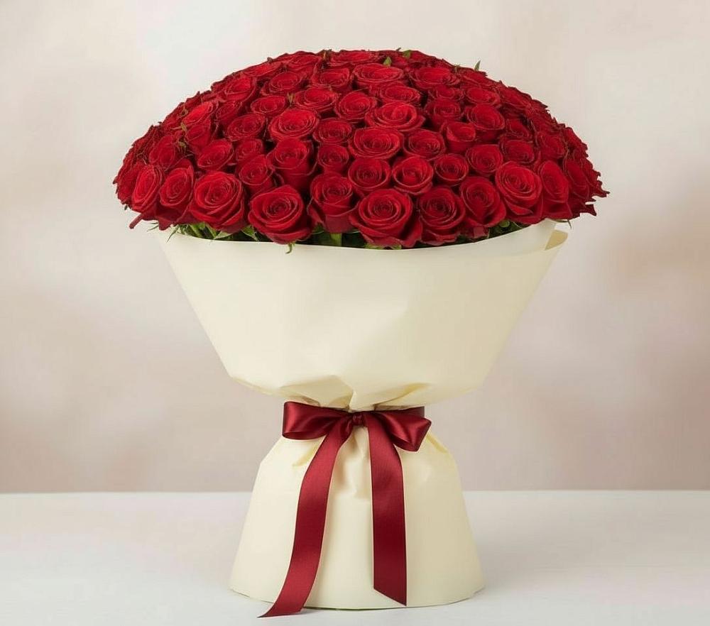 Букет 101 Красная роза Милано в Якорная Щель