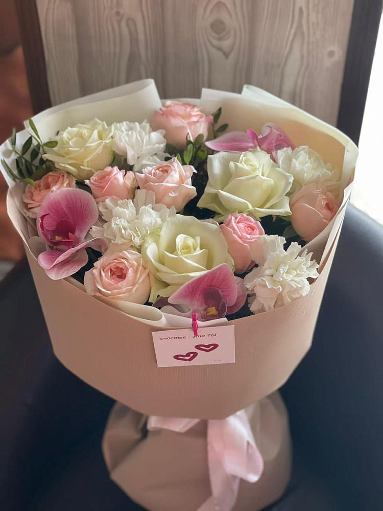 Букет цветов из: Орхидеи, Розы и Гвоздики в Якорная Щель