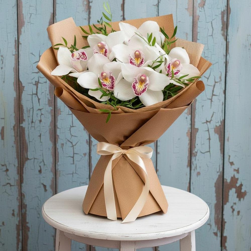 Букет цветов из: Орхидеи и Розы в Якорная Щель