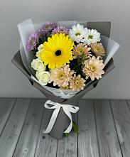 Букет цветов из:  Розы, Герберы и Хризантемы #REPLACE_PRED# Якорная Щель