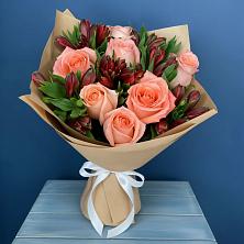 Букет цветов из:  Розы и Альстромерии в Якорная Щель