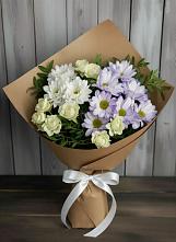 Букет цветов из:  Хризантемы и Розы в Якорная Щель