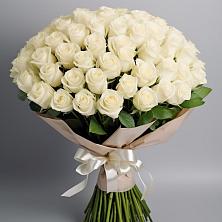 Букет 101 беля роза Белоснежка в Якорная Щель