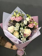 Букет цветов из:  Альстромерии, Розы и Лизиантусы #REPLACE_PRED# Якорная Щель