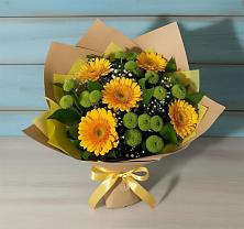 Букет цветов из:  Герберы и Хризантемы в Якорная Щель
