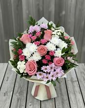 Букет цветов из:  Альстромерии, Гвоздики, Розы и Хризантемы #REPLACE_PRED# Якорная Щель
