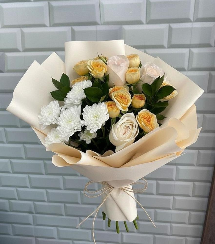 Букет цветов из: Розы и Хризантемы в Якорная Щель