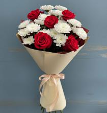 Букет цветов из:  Розы и Хризантемы в Якорная Щель