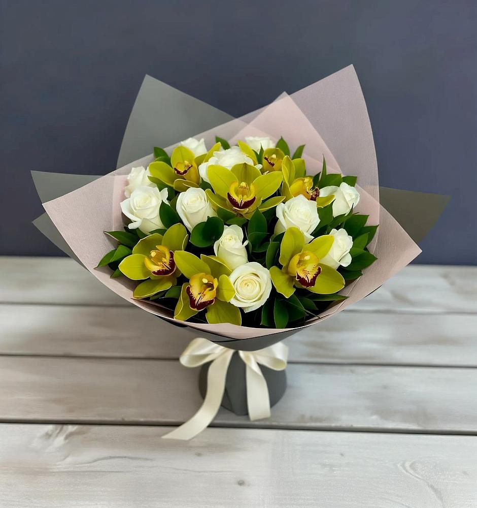 Букет цветов из: Орхидеи и Розы в Якорная Щель