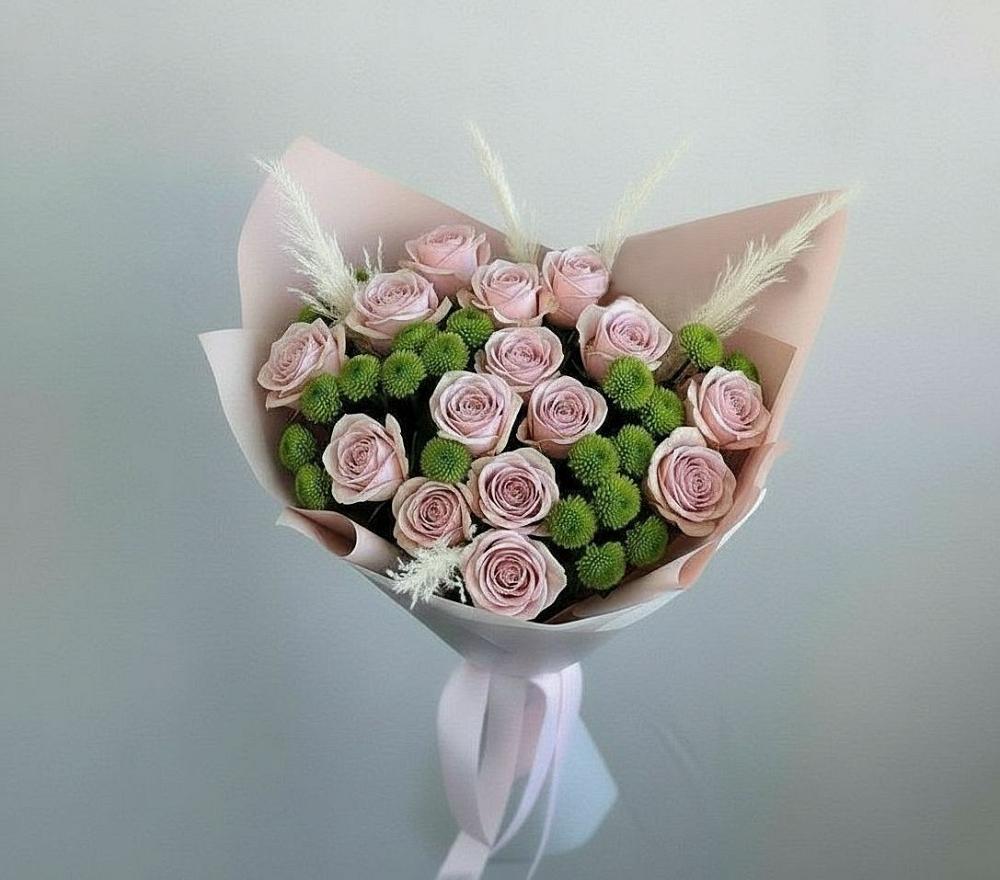 Букет цветов из: Розы и Хризантемы в Якорная Щель