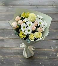 Букет цветов из:  Альстромерии, Розы и Хризантемы в Якорная Щель