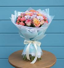 Букет цветов из:  Хризантемы и Розы в Якорная Щель