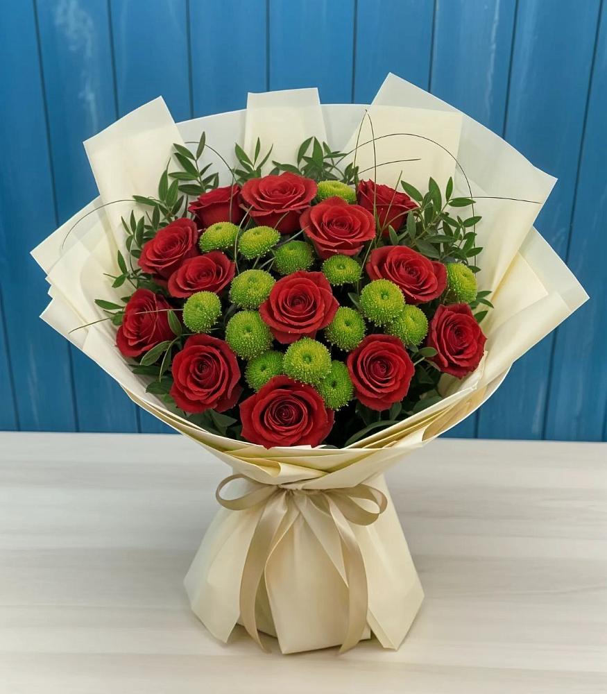 Букет цветов из: Розы и Хризантемы в Якорная Щель